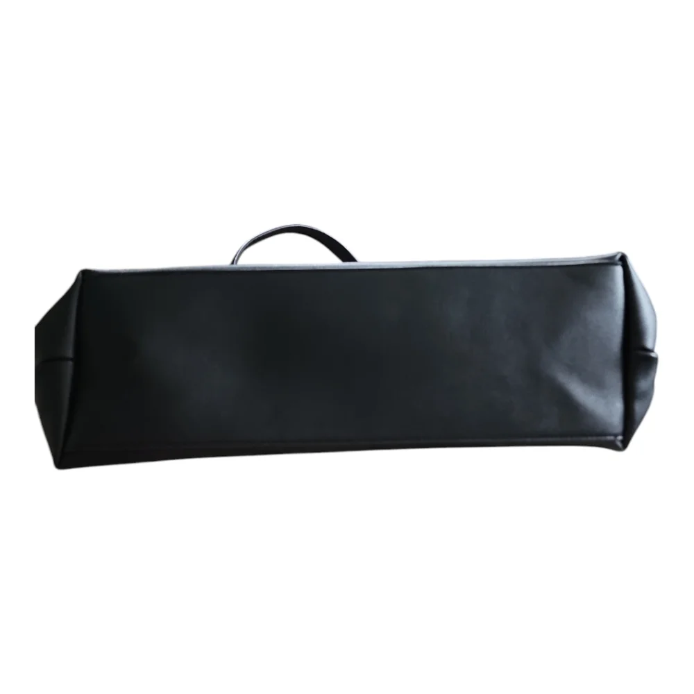 Antik Kraft Black Leather Tote Bag